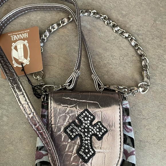 Hananel Crossbody Bag Cellphone Cig Case NWT Wrist hand strap - Picture 3 of 10